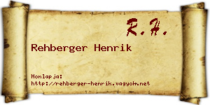 Rehberger Henrik névjegykártya